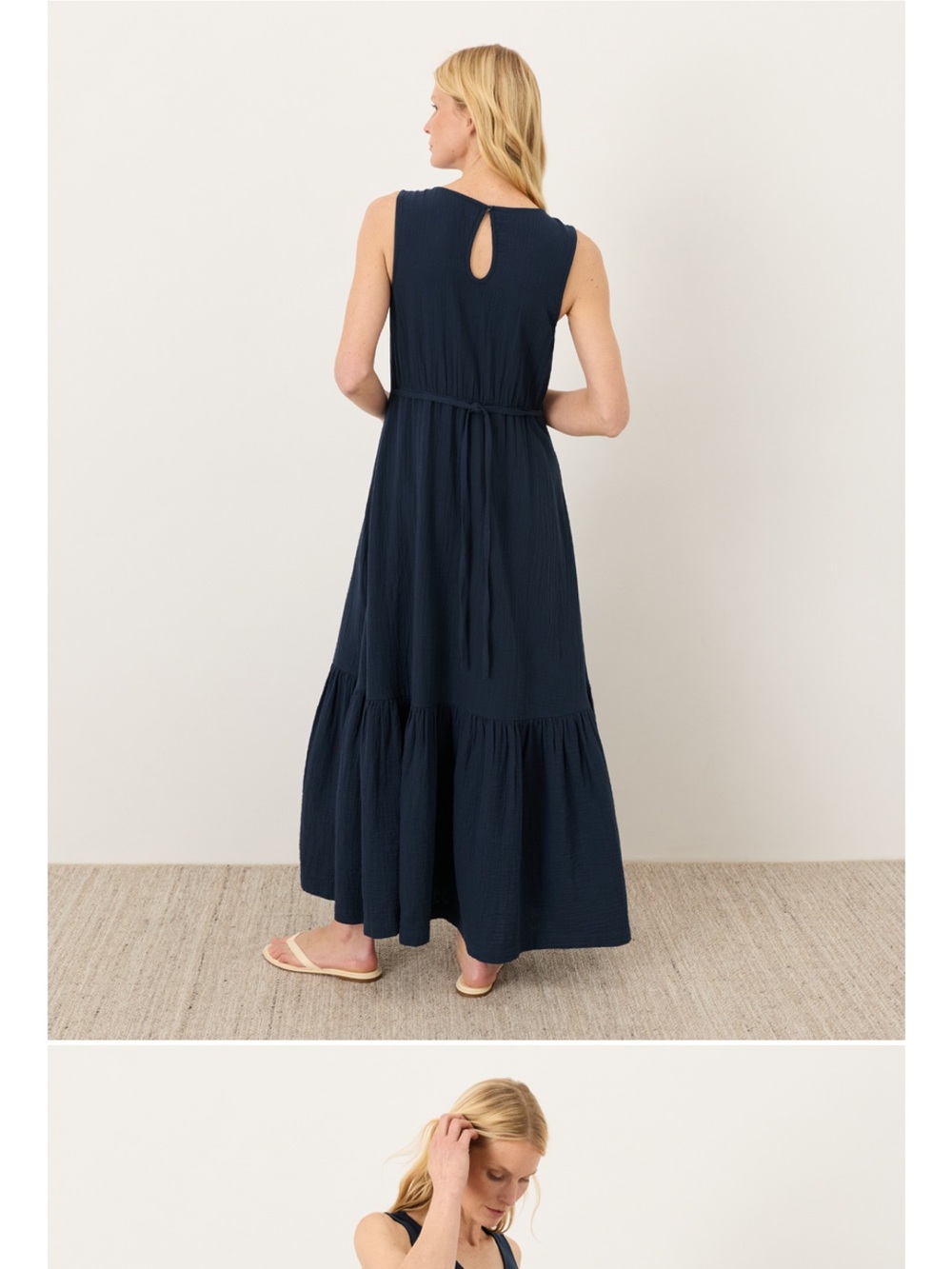 Pact Navy V-Neck Tiered Maxi Dress - Picture 5 of 6